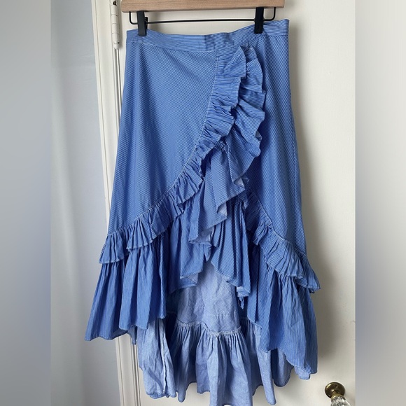 Chicwish Applause of Ruffle Tiered Frill Hem Skirt in Blue Stripes - Picture 7 of 7